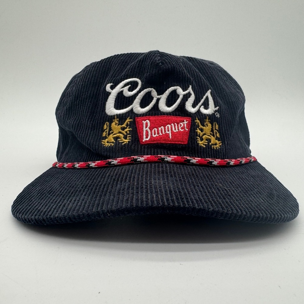 Coors Banquet Black Corduroy Snapback Hat Cap Rope Adult Licensed NWT
